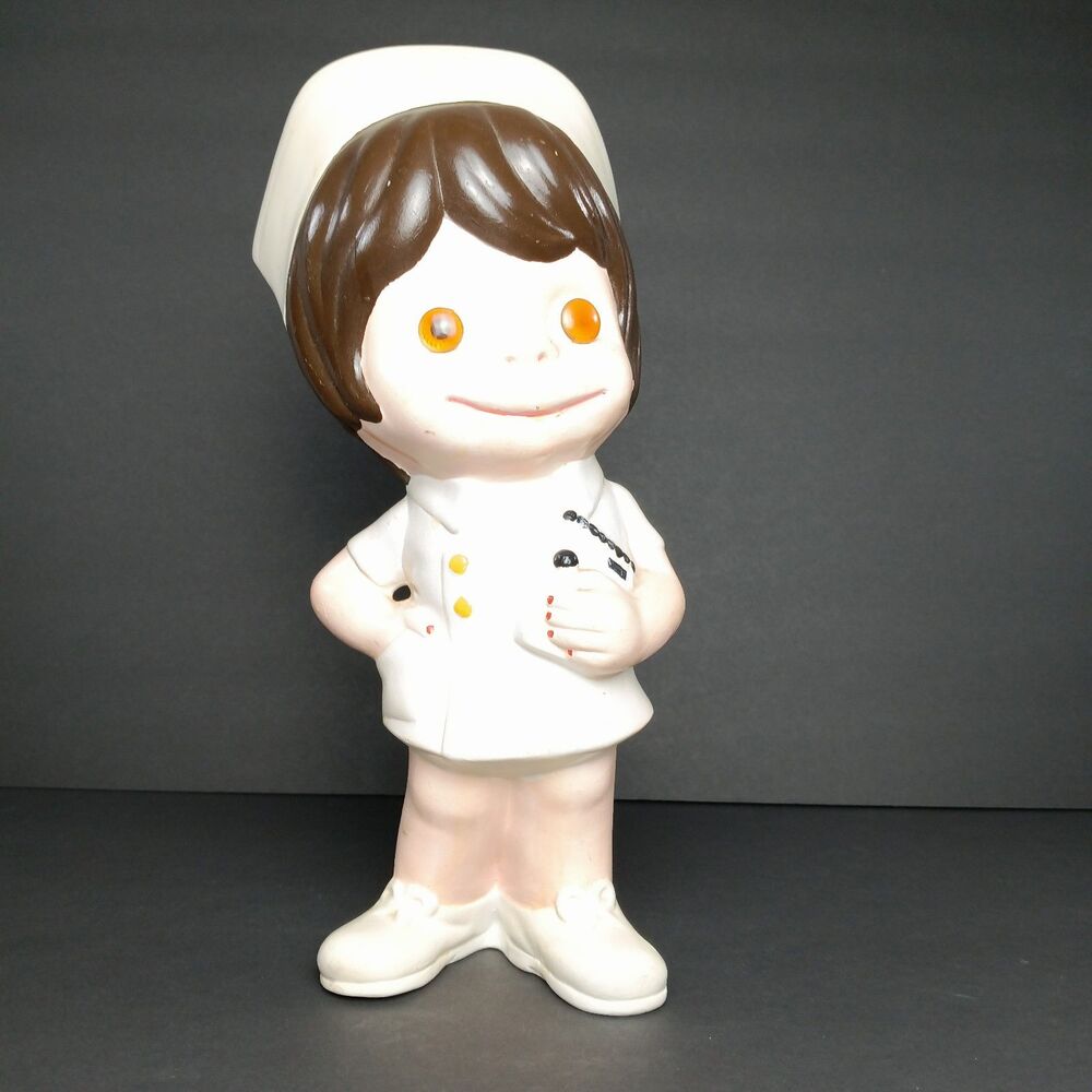 Vintage 1974 Atlantic Mold Co. Ceramic Hand Painted Nurse Figurine